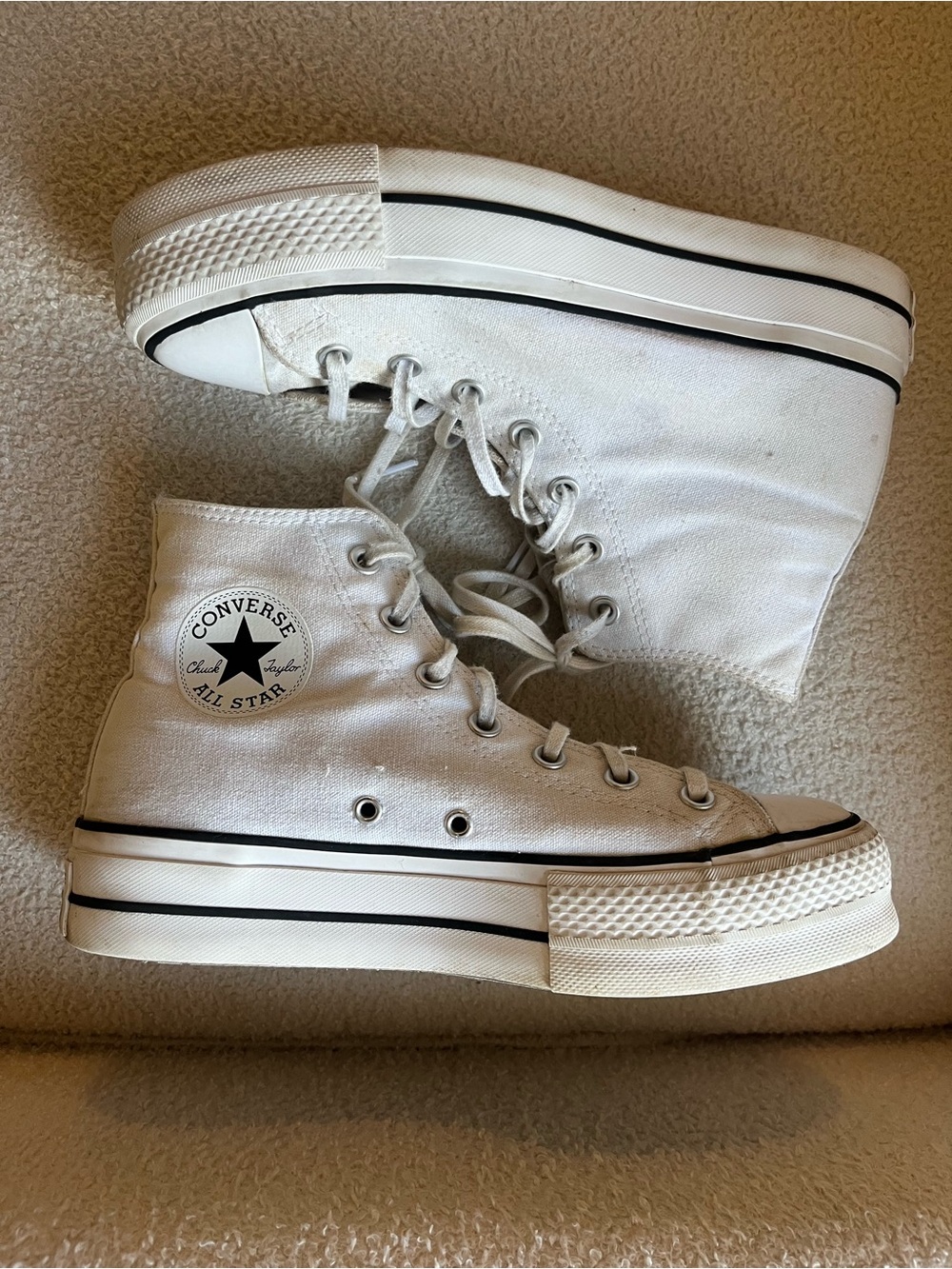 Converse Chuck Taylor All Star White High-Top Platform Sneakers